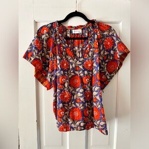 Block Print Popover Blouse